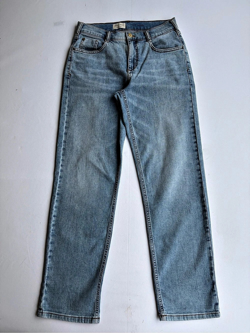 Pilcro by Anthropologie Light Wash Straight Leg Baggy Denim Jeans Size 30